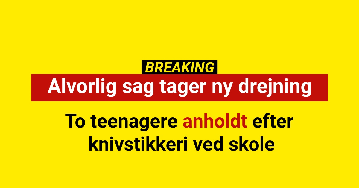 BREAKING: To teenagere anholdt efter knivstikkeri ved skole