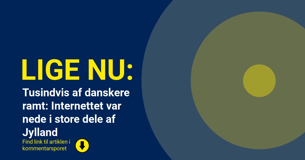 Tusindvis af danskere ramt: Internettet var nede i store dele af Jylland