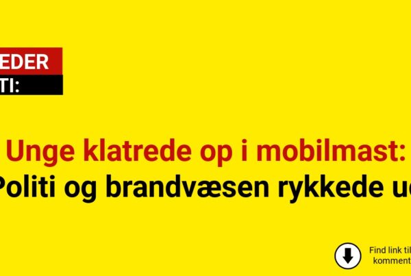 Unge klatrede op i mobilmast: Politi og brandvæsen rykkede ud