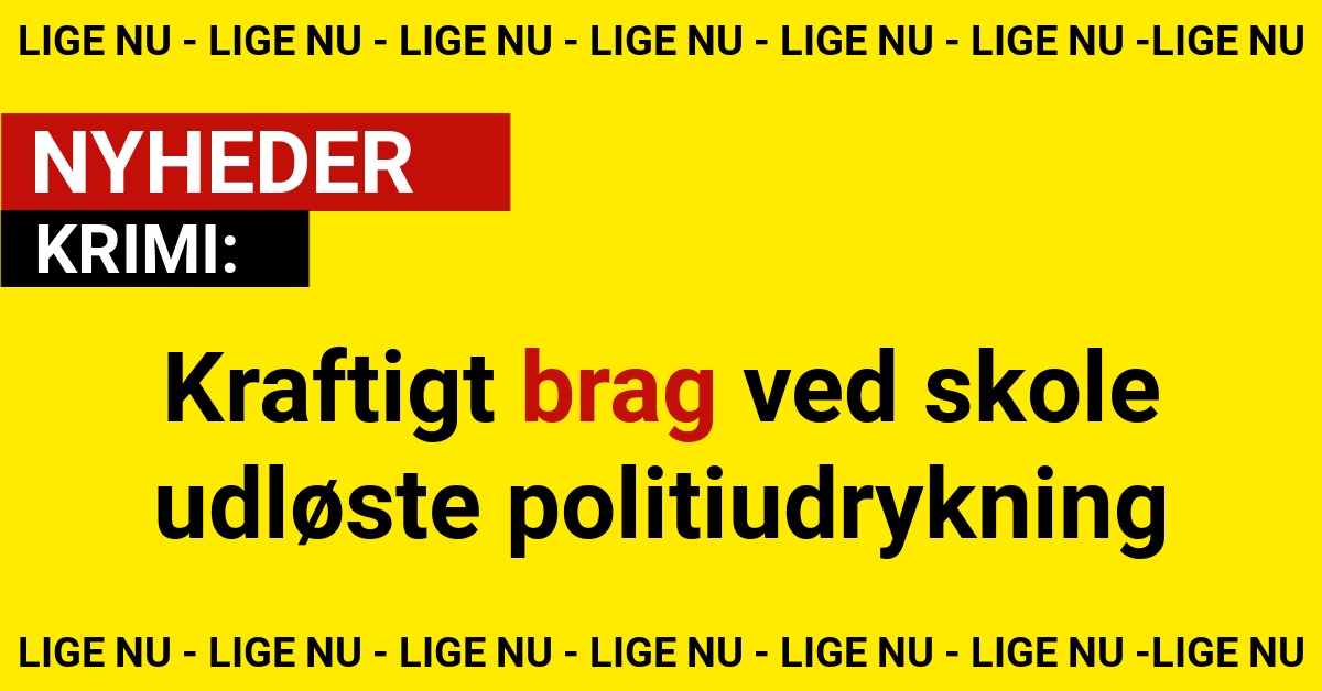 Kraftigt brag ved skole udløste politiudrykning