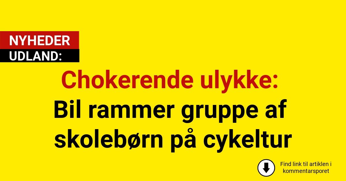 Chokerende ulykke: Bil rammer gruppe af skolebørn på cykeltur