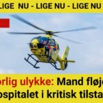 Alvorlig ulykke: Mand fløjet til hospitalet i kritisk tilstand