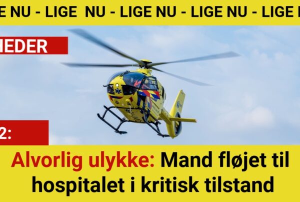 Alvorlig ulykke: Mand fløjet til hospitalet i kritisk tilstand