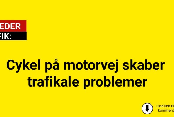 Cykel på motorvej skaber trafikale problemer