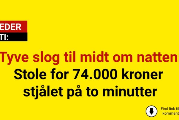 Tyve slog til midt om natten: Stole for 74.000 kroner stjålet på to minutter