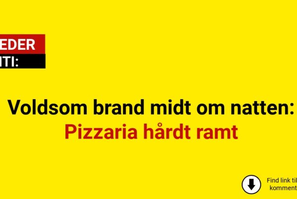 Voldsom brand midt om natten: Pizzaria hårdt ramt