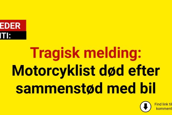 Tragisk melding: Motorcyklist død efter sammenstød med bil