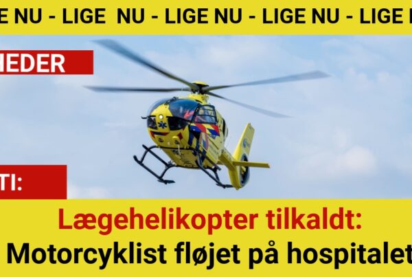 Lægehelikopter tilkaldt: Motorcyklist fløjet på hospitalet