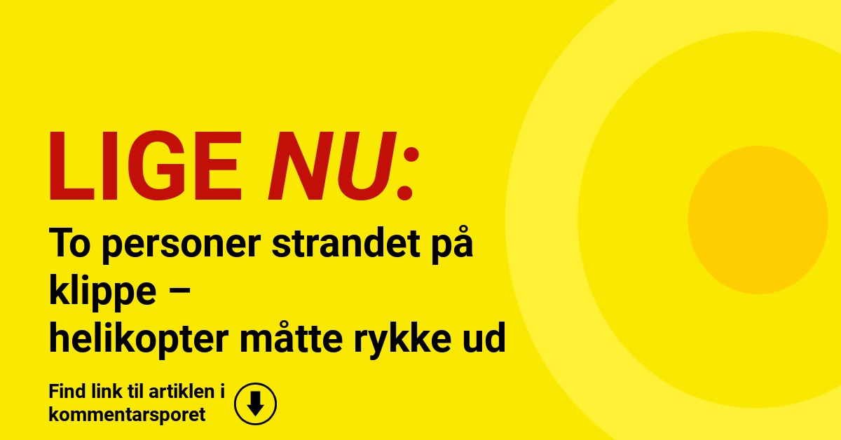 To personer strandet på klippe – helikopter måtte rykke ud