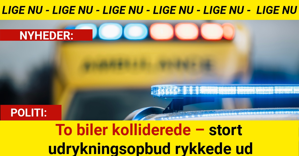 To biler kolliderede – stort udrykningsopbud rykkede ud