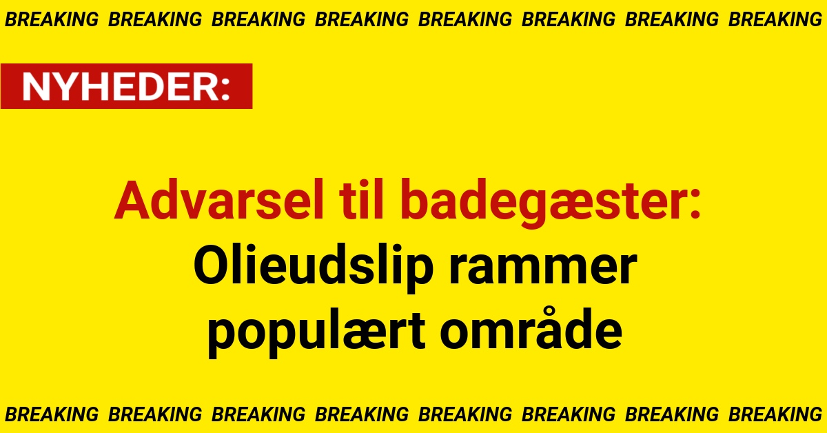 Advarsel til badegæster: Olieudslip rammer populært område