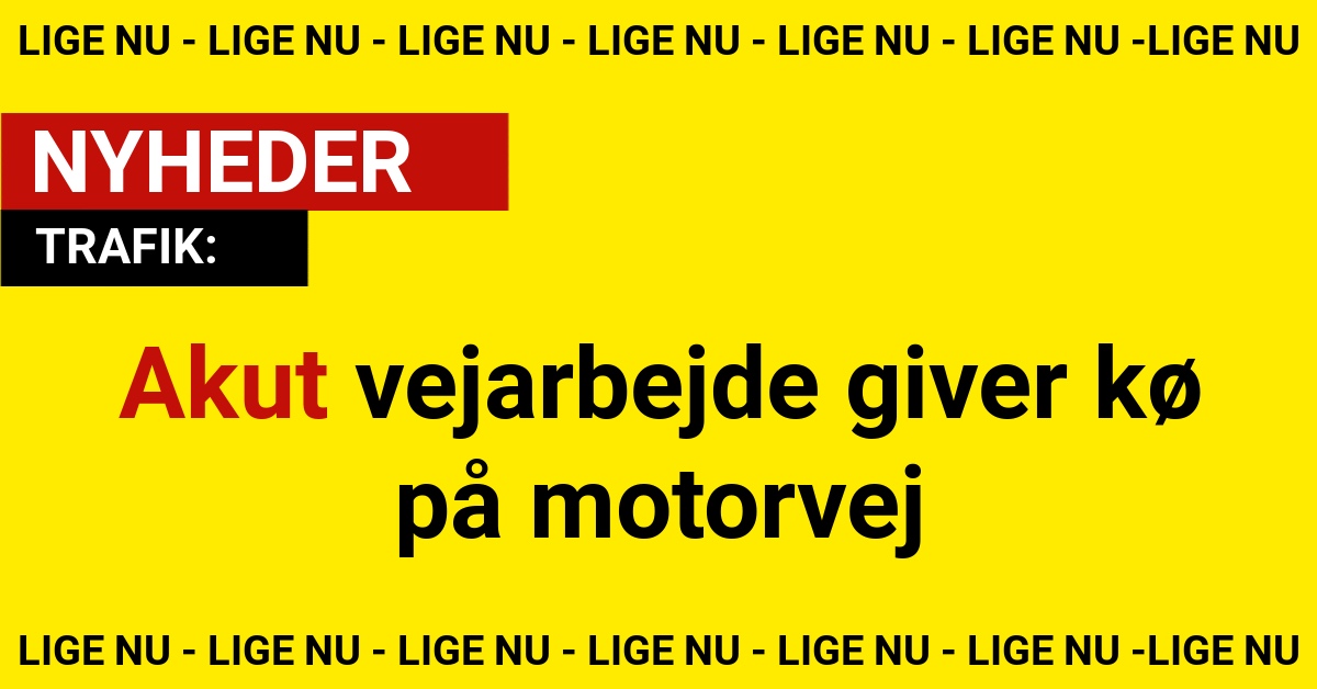 LIGE NU: Akut vejarbejde giver kø på motorvej