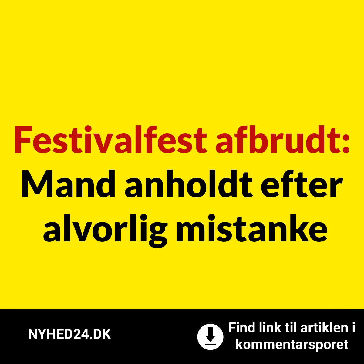 Festivalfest afbrudt: Mand anholdt efter alvorlig mistanke
