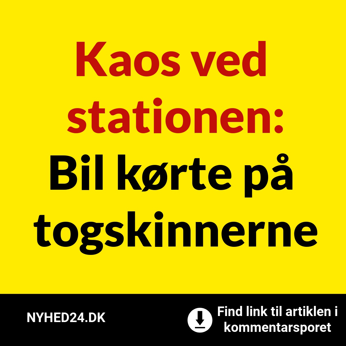 Kaos ved stationen: Bil kørte på togskinnerne