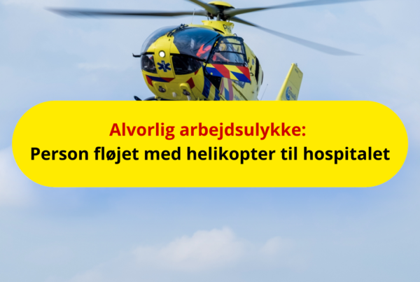 Person fløjet på hospitalet efter arbejdsulykke