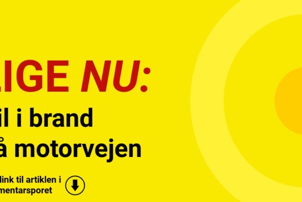 Bil i brand på motorvejen