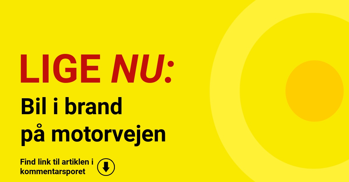 Bil i brand på motorvejen