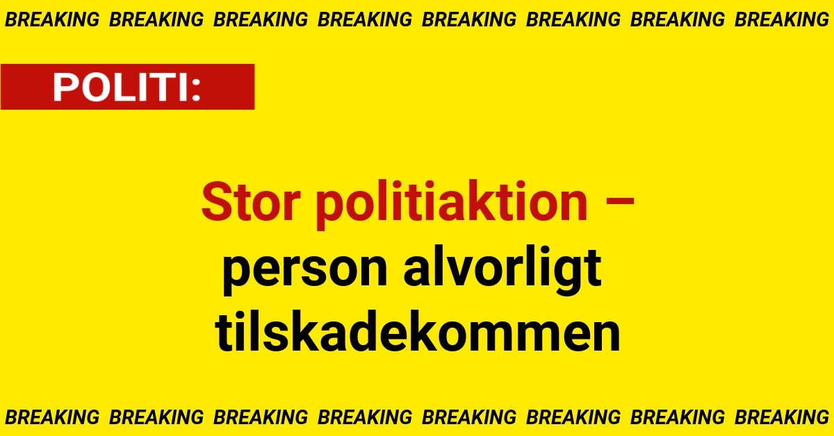 Stor politiaktion – person alvorligt tilskadekommen