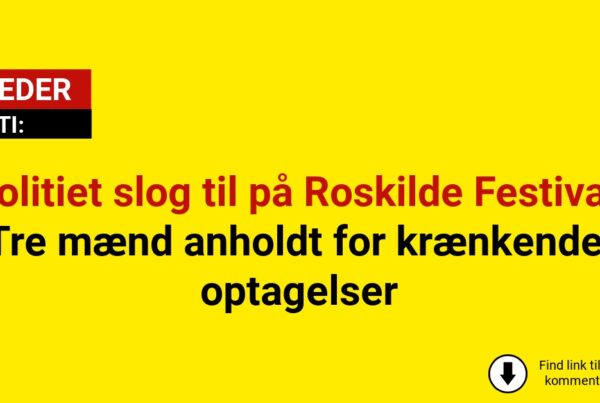 Politiet slog til på Roskilde Festival: Tre mænd anholdt for krænkende optagelser