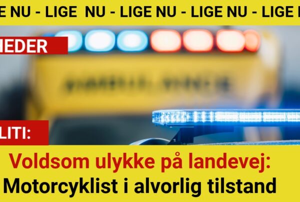 Voldsom ulykke på landevej: Motorcyklist i alvorlig tilstand