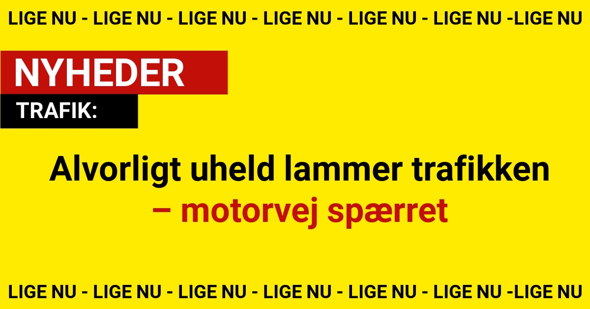 Alvorligt uheld lammer trafikken – motorvej spærret