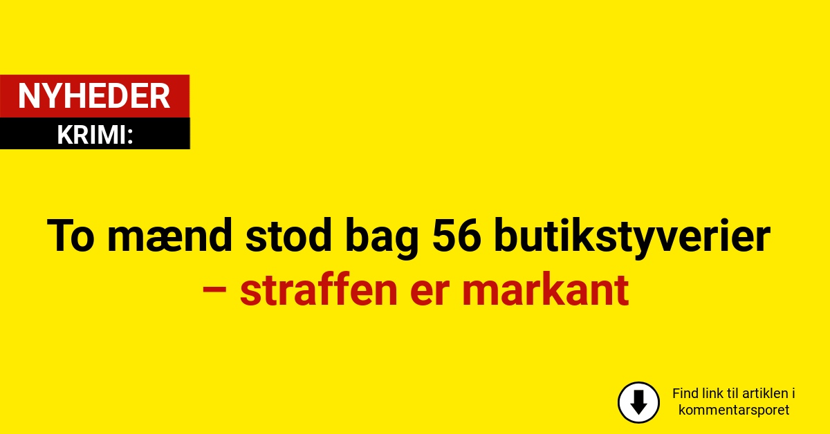 To mænd stod bag 56 butikstyverier – straffen er markant