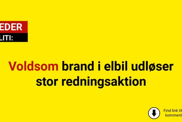 Voldsom brand i elbil udløser stor redningsaktion