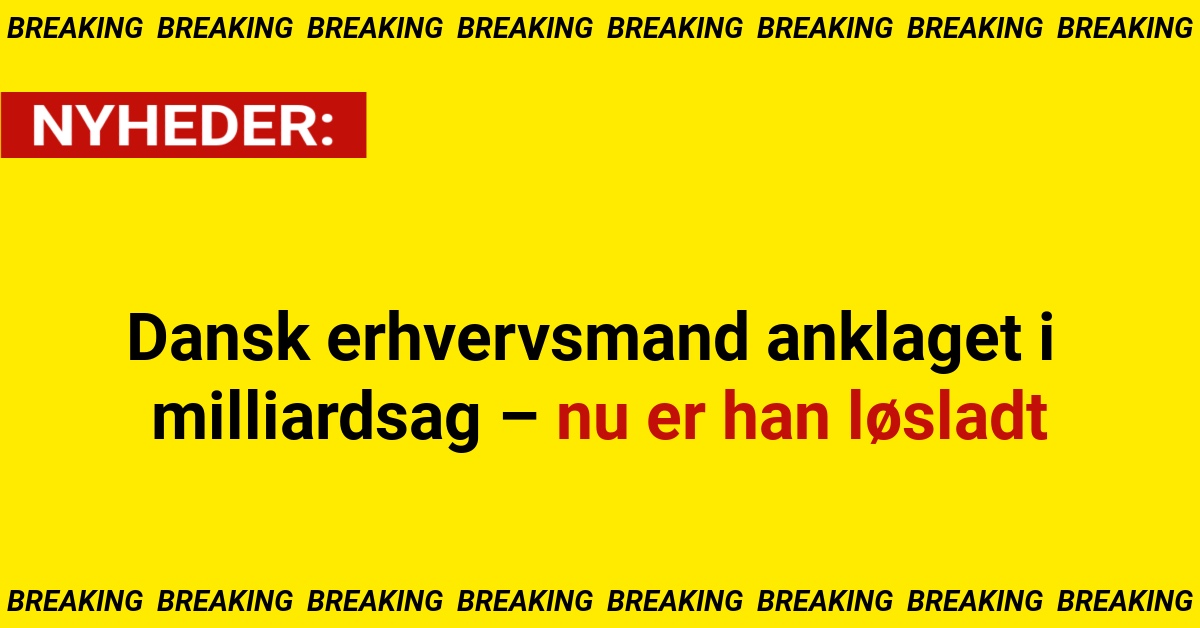 Dansk erhvervsmand anklaget i milliardsag – nu er han løsladt