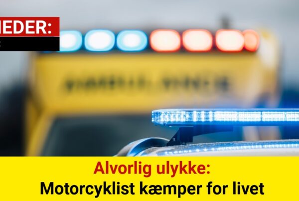 Massiv udrykning: Motorcyklist i kritisk tilstand