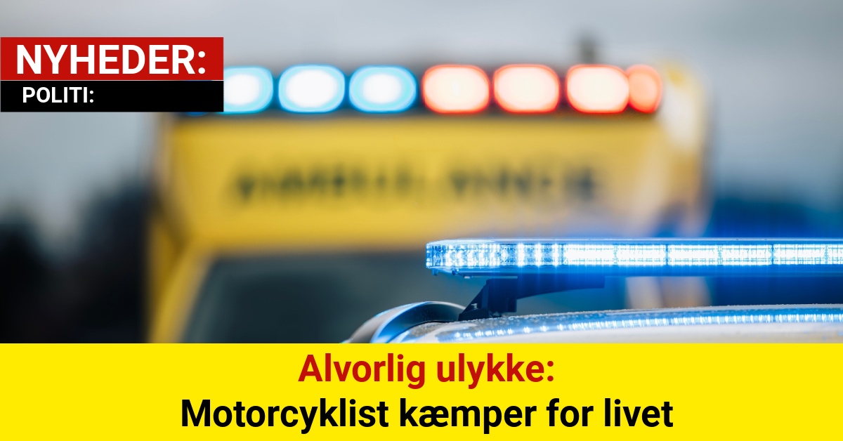 Massiv udrykning: Motorcyklist i kritisk tilstand