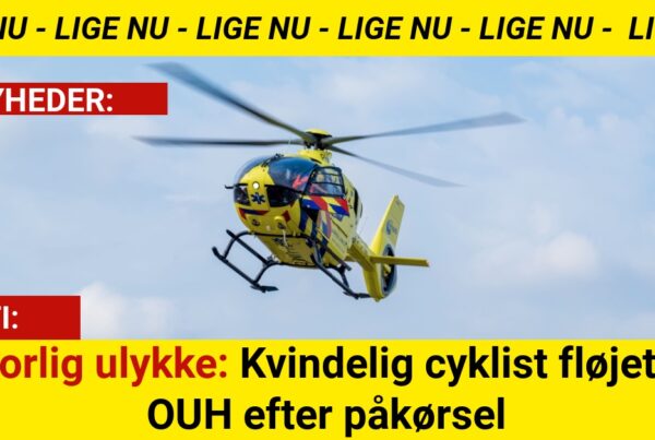 Alvorlig ulykke: Kvindelig cyklist fløjet til OUH efter påkørsel