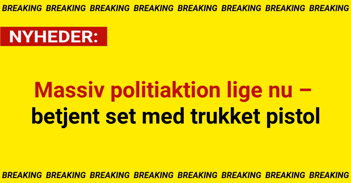 Massiv politiaktion lige nu – betjent set med trukket pistol