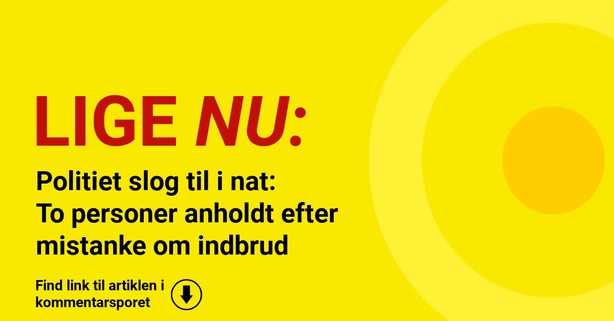 Politiet slog til i nat: To personer anholdt efter mistanke om indbrud