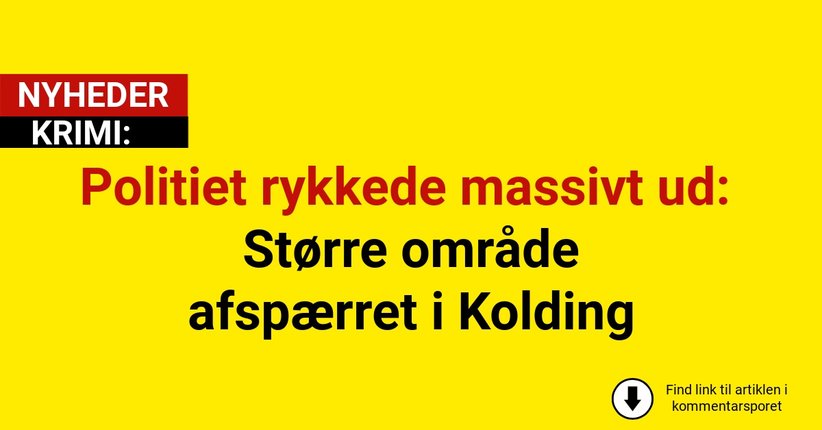 Politiet rykkede massivt ud: Større område afspærret i Kolding
