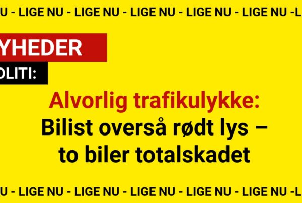 Alvorlig trafikulykke: Bilist overså rødt lys – to biler totalskadet