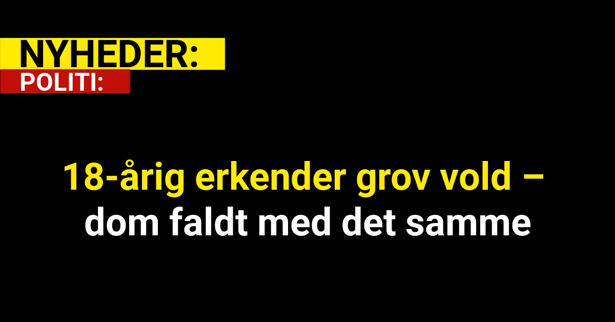 18-årig erkender grov vold – dom faldt med det samme