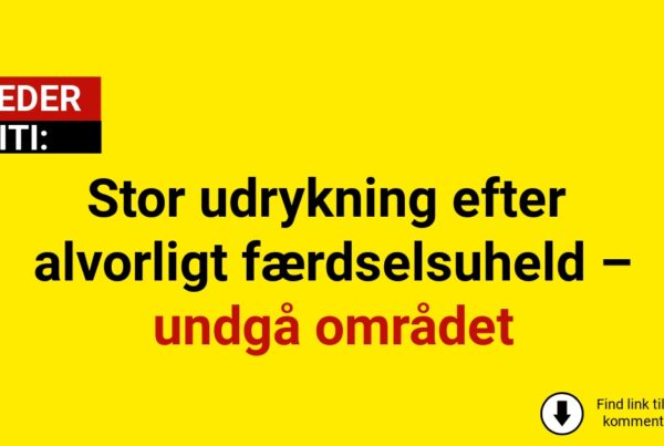 Stor udrykning efter alvorligt færdselsuheld – undgå området