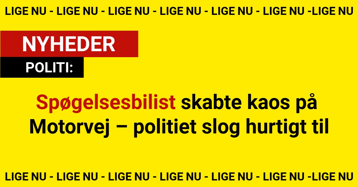 Spøgelsesbilist skabte kaos på Motorvej – politiet slog hurtigt til