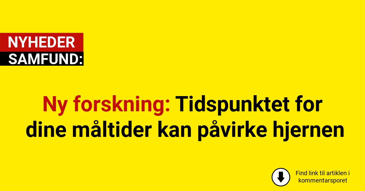 Ny forskning: Tidspunktet for dine måltider kan påvirke hjernen