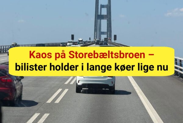 Kaos på Storebæltsbroen – bilister holder i lange køer lige nu