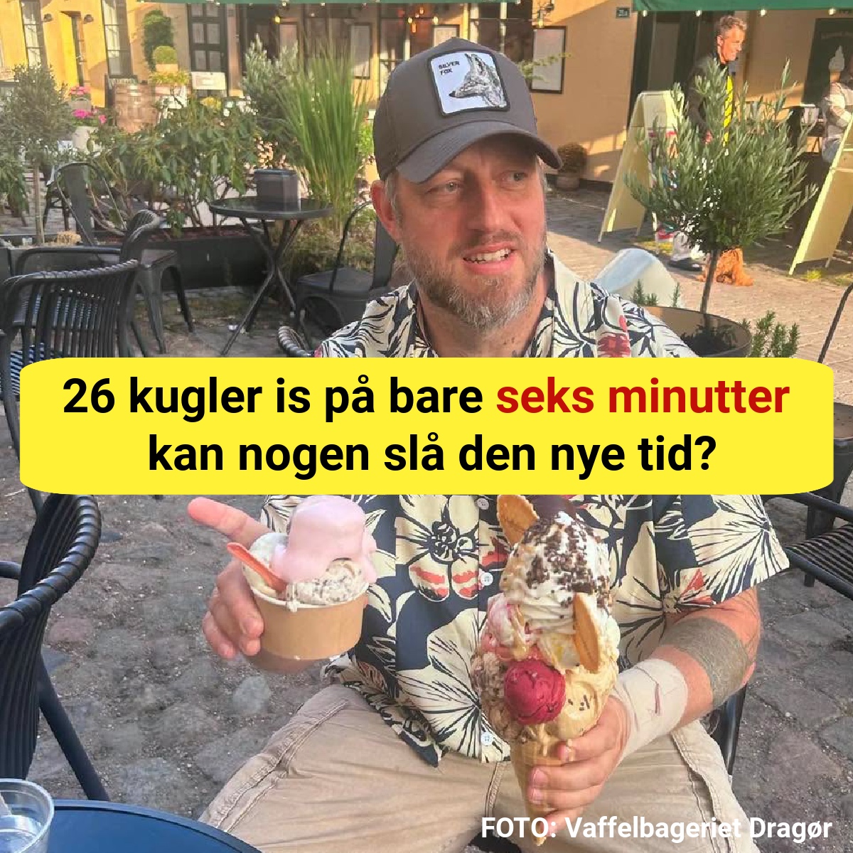 Ny rekord i dansk ishus: 26 kugler forsvandt på kun seks minutter