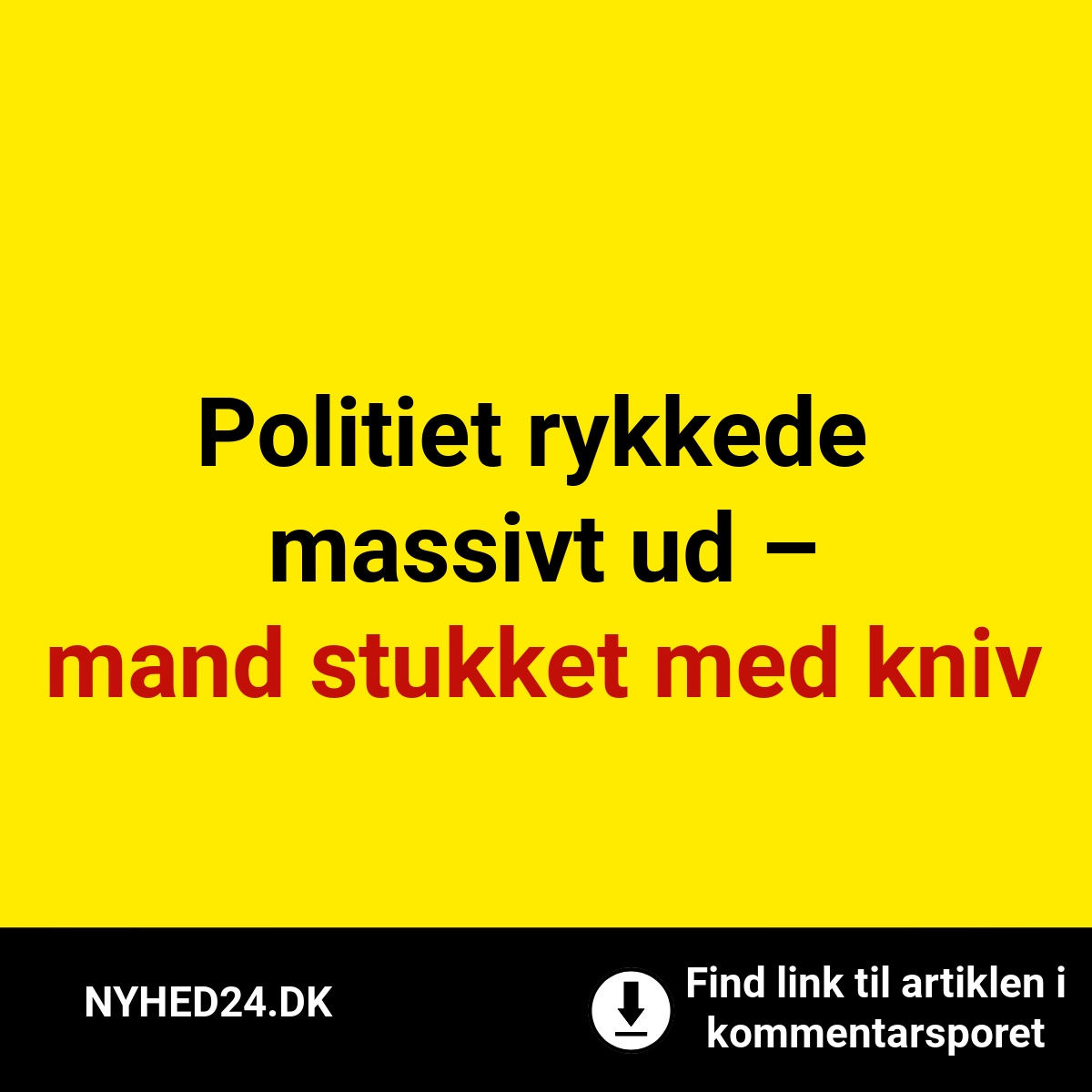 Politiet rykkede massivt ud – mand stukket med kniv