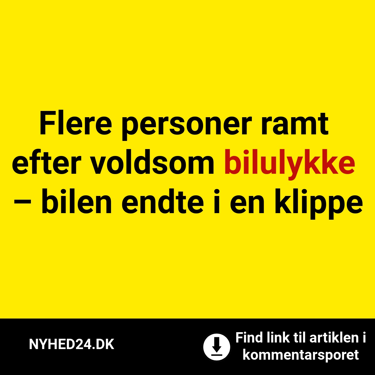 Flere personer ramt efter voldsom bilulykke – bilen endte i en klippe