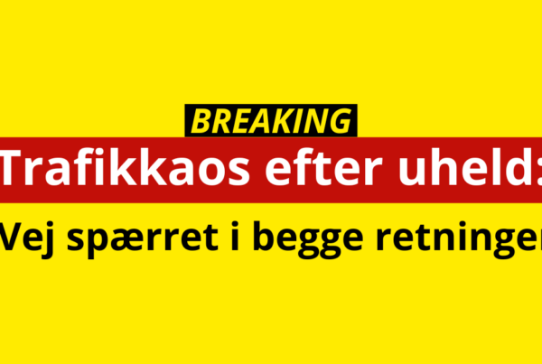Trafikkaos efter uheld: Vej spærret i begge retninger