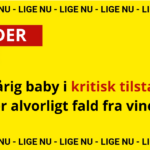 Et-årig baby I kritisk tilstand efter alvorligt fald fra vindue