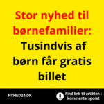 Stor nyhed til børnefamilier: Tusindvis af børn får gratis billet