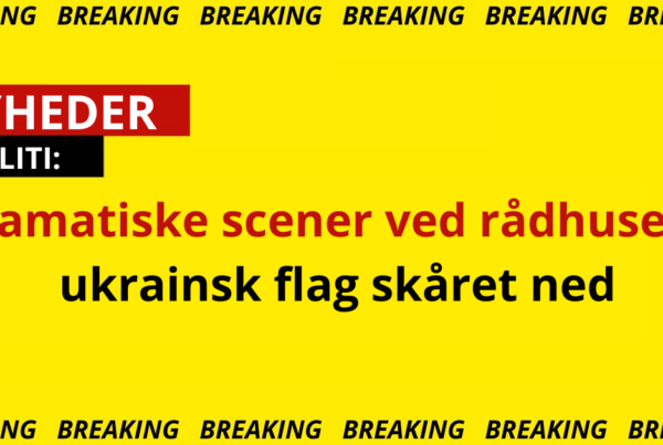 Dramatiske scener ved rådhuset – ukrainsk flag skåret ned