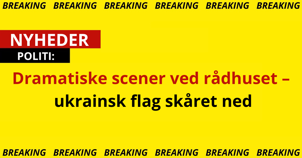 Dramatiske scener ved rådhuset – ukrainsk flag skåret ned