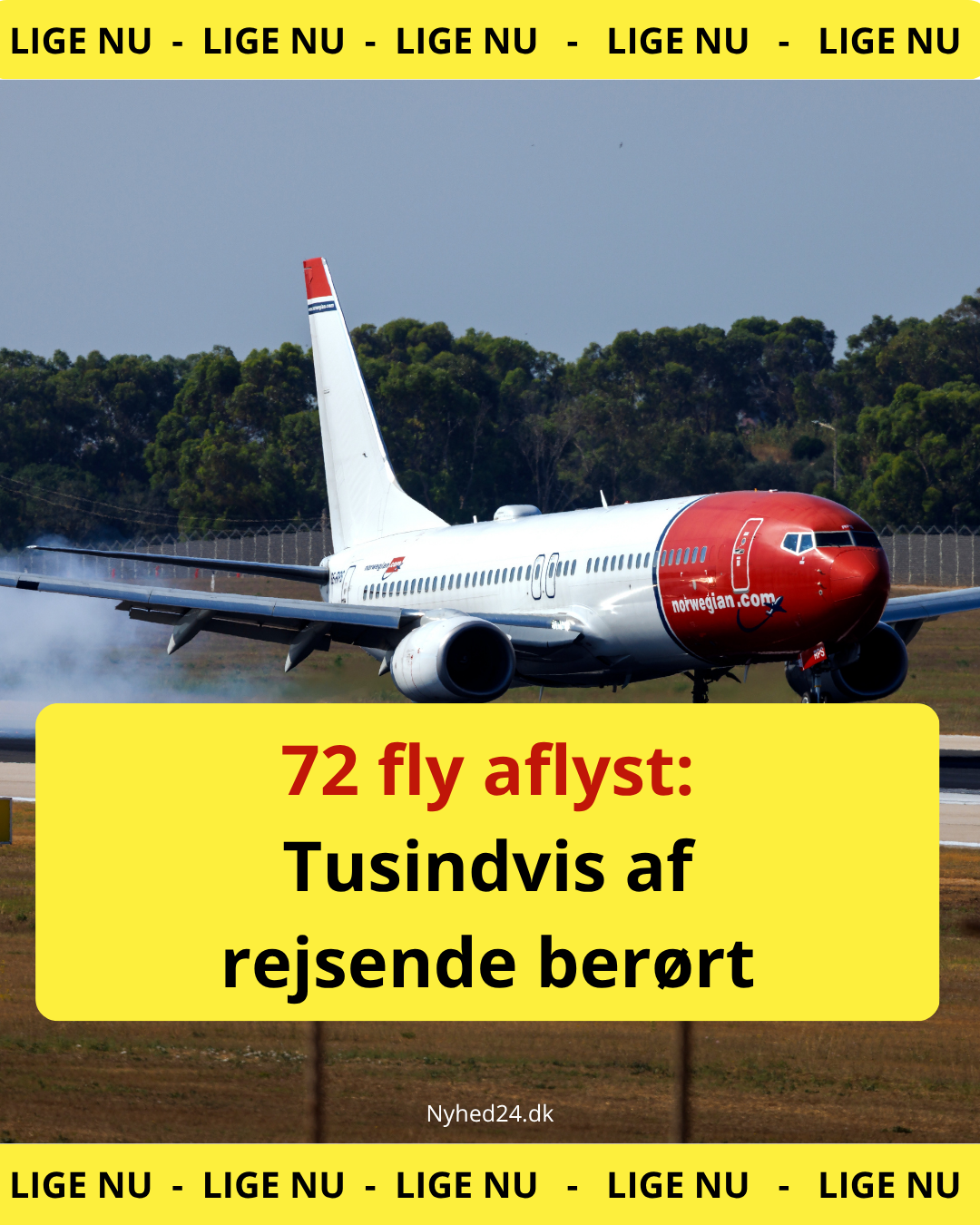 9000 passagerer ramt: Norwegian aflyser 72 fly