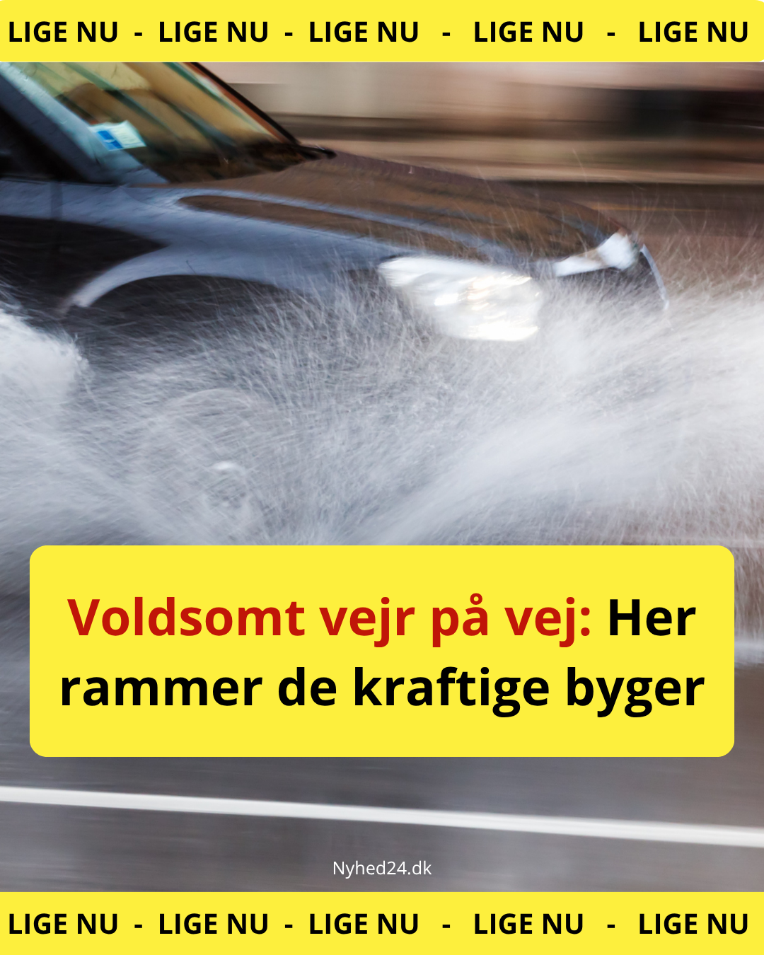 Voldsomt vejr på vej: Her rammer de kraftige byger